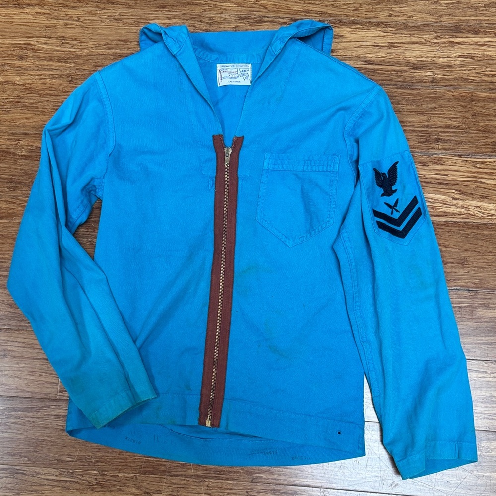 American Rag Blue Zip-Up with Air Force Arm Patch